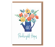 Penblwydd Hapus (watering can floral) – custom age
