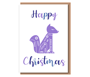 Happy Christmas – scandi fox (purple)