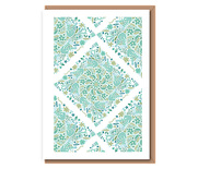 Aqua Foliage – Kissing Tiles (text free)