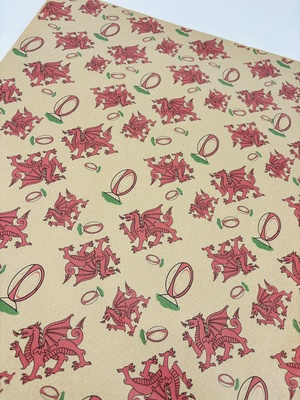 Welsh Rugby & Dragon (wrapping paper)