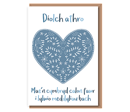Diolch athro (male teacher) – Mae'n cymbryd calon fawr i lylwio meddyliau bach