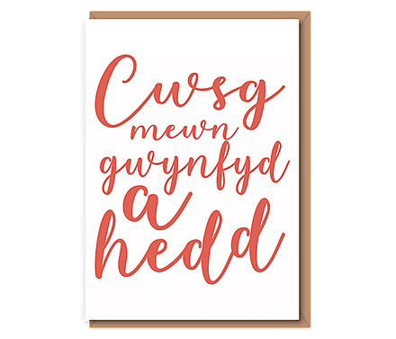 Cwsg mewn gwynfyd a hedd (red text)