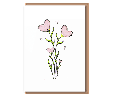 “Blooming Love Quad” 4 Hearts Flowers – colour