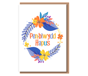 Penblwydd Hapus (bright wreath)