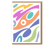 Wacky Work' – neon abstract shapes (orange pink purples)