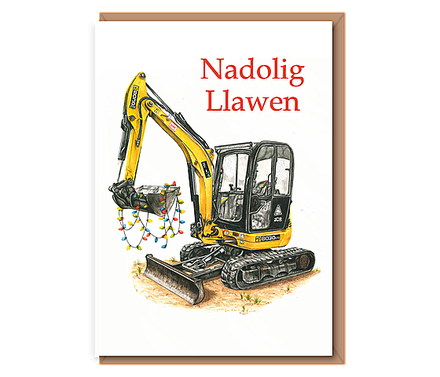 “Nadolig Llawen” (Digger with lights)