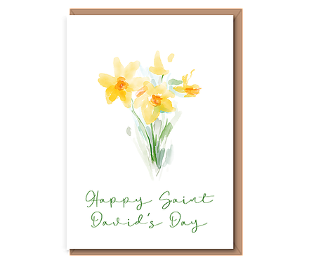 Happy Saint David's Day. (watercolour daffs)