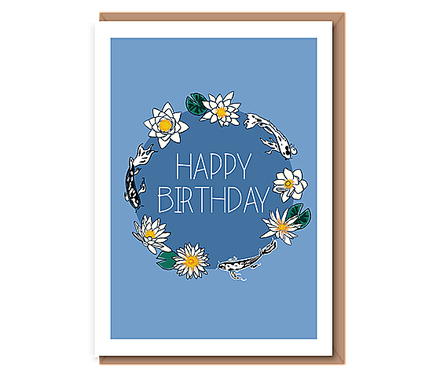 Happy Birthday – Koi lily wreath