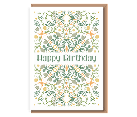 Happy Birthday (sage floral)