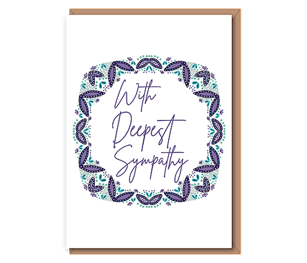 With deepest sympathy –(Square plum wreath)