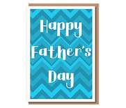 Happy Father's Day (blue chevron, white border)