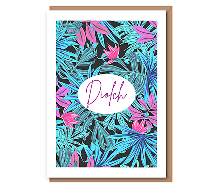 Diolch – Tropical blue & pink