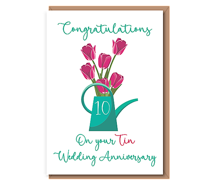 Congratulations on your tin anniversary (10 years)