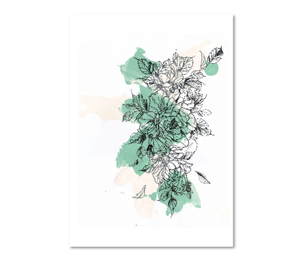 Abstract Mint floral line (text free)