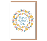 Happy Mother's Day (double wreath yellow,blue, pink )