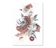Abstract Peony – Pink floral line drawing (text free)