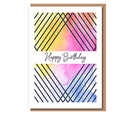 Happy Birthday (diamond stripes)