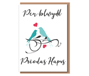Penblwydd Priodas Hapus (love birds)