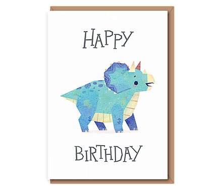 Blue dino – “Triceratops” Happy Birthday