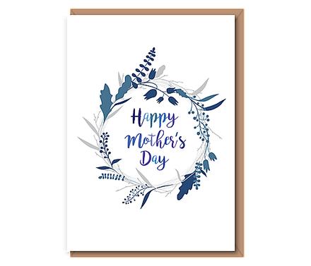 Happy Mother's Day 2 (blue wreath)