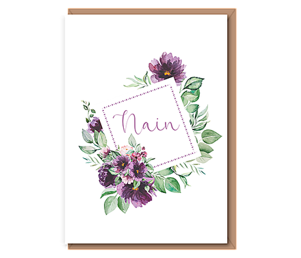 Nain – purple floral frame