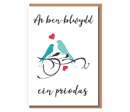 Ar ben–blwydd ein priodas (love birds)