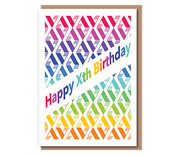 Geometric – rainbow – Happy Xth Birthday (custom age)