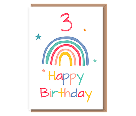 3 – Happy Birthday (rainbow)