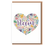 Spring heart – Nain (purple text) – matching magnet available