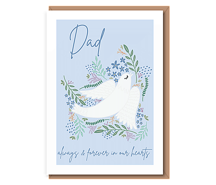Dad – always & forever in our hearts (dove on powder blue)