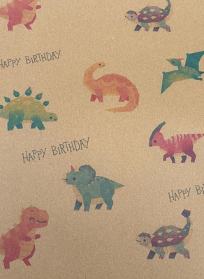 Dino Wrapping Paper (Happy Birthday)