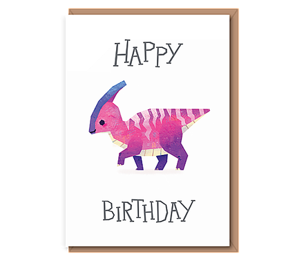 Pink dino – “Parasaurolophus” Happy Birthday