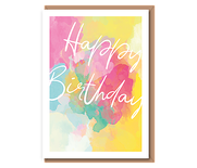 Happy Birthday (pink, yellow cloud)