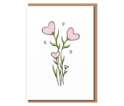 “Blooming Love Quad” 4 Hearts Flowers – colour