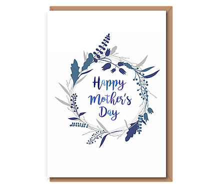 Happy Mother's Day 2 (blue wreath)