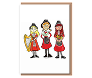 Trio of Welsh ladies (also available as a magnet)