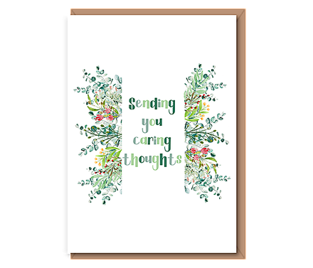 Sending you caring thoughts – vertical floral wings