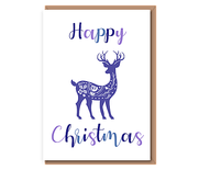 Happy Chirstmas – scandi deer (purple)