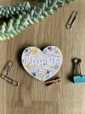 65Mm wooden heart magnet – Mamgu
