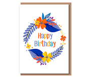 Happy Birthday (bright wreath)