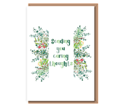 Sending you caring thoughts – vertical floral wings