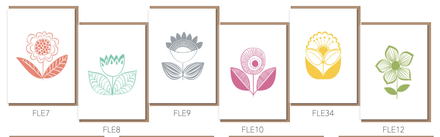 Multi–pack of 6 flower cards (text free)