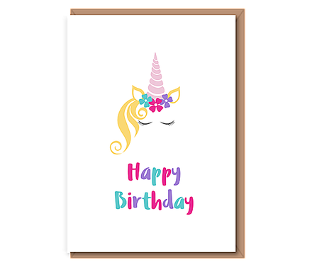 Happy Birthday – Unicorn face