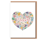 Spring heart – Mam (pink text) – matching magnet available