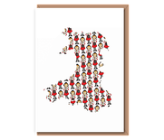 Welsh Lady Map of Wales (A6 card)