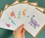 Set of 7 dinosaur cards – (text free)