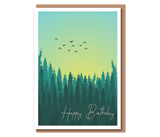 Happy Birthday (birds over forest)