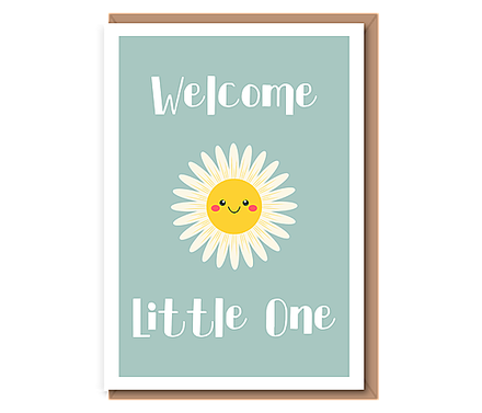 Welcome Little One (smiling daisy, sage)