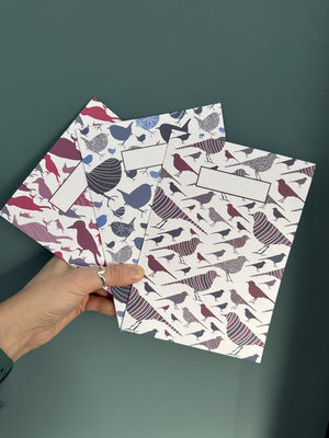 A5 Set of 3 Bird Notebooks: Wrens, Wooodpeckers, Wagtails (1 of each)