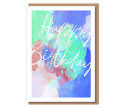 Happy Birthday (blue, green cloud)